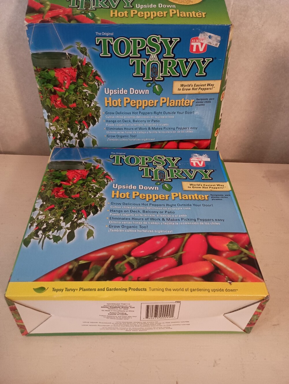 New! Upside Down Hot Pepper Planter - Blue/Green Packaging